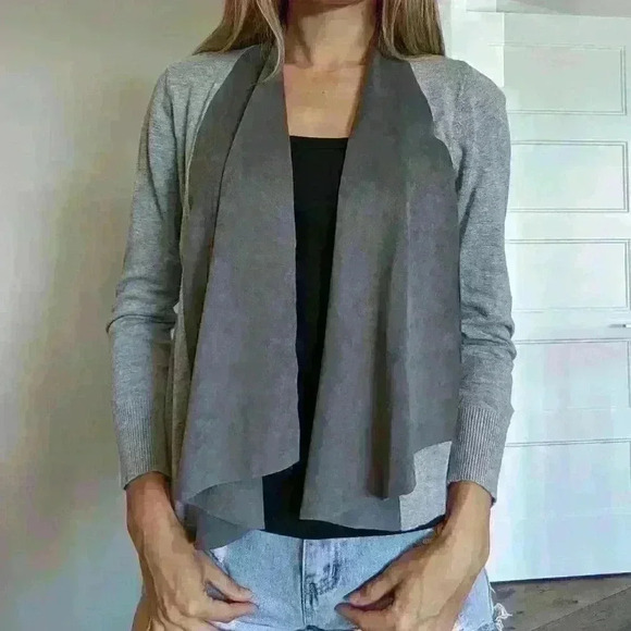 Conrad C collection, suede cardigan, grey, size  XS - Picture 4 of 7